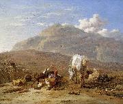 Karel Dujardin Southern landscape with young shepherd and dog china oil painting artist